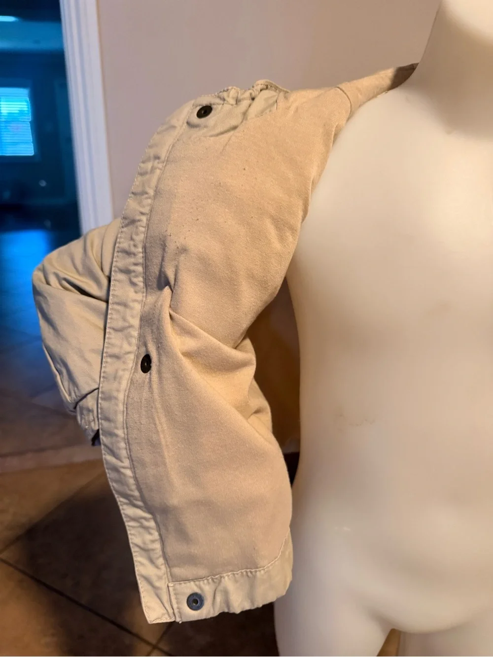 Old Navy Kids Hooded Utility Jacket in Light Beige